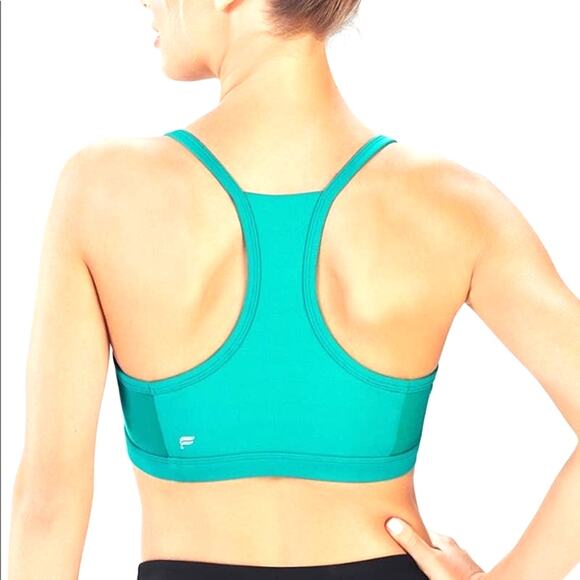 Fabletics‎ Sports Bra Portia Racerback Women's Medium Support Activewear Green - Picture 10 of 11